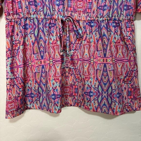 Nanette Lepore Swim Pink Solana Printed Jersey Tunic V-Neck Coverup Size S - Picture 10 of 13